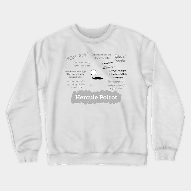 Hercule Poirot Crewneck Sweatshirt by FunandWhimsy